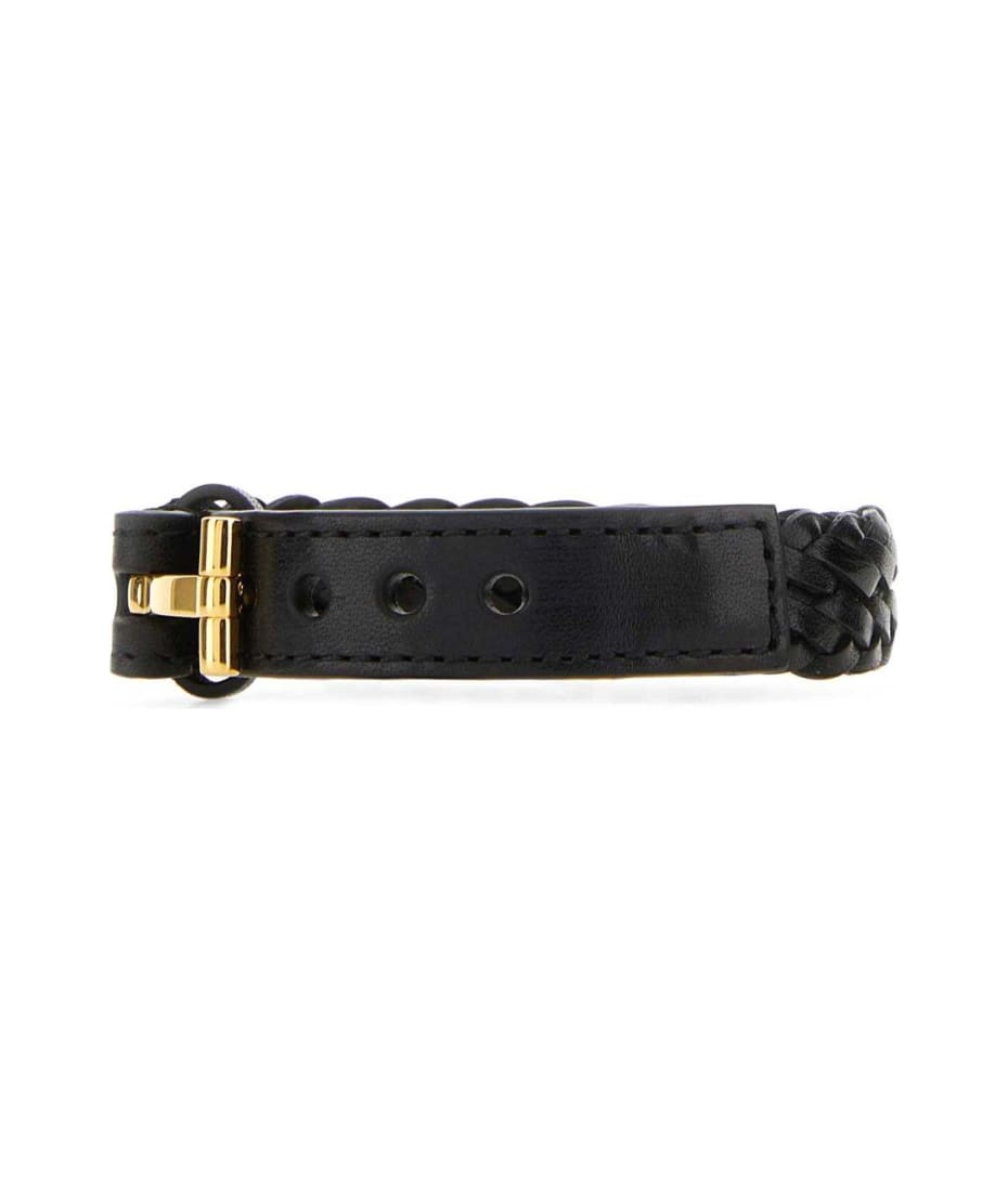 Tom Ford T-lock Leather Bracelet - BLACK