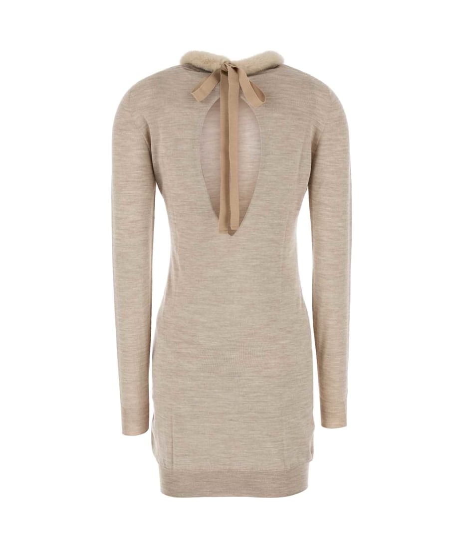 ワンピース FENDI CAPPUCCINO WOOL BLEND DRESS Fendi Cappuccino Wool Blend Mini Dress | italist