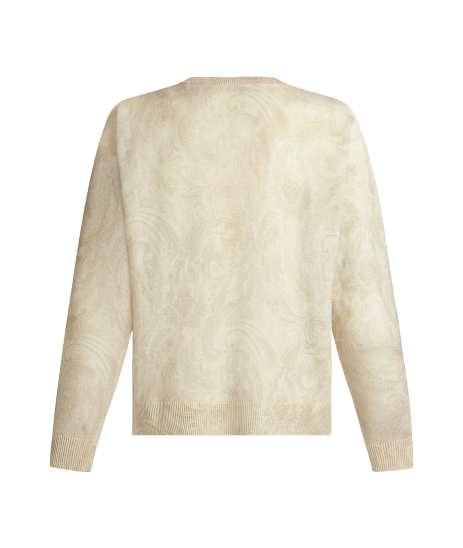 【送料&関税込】Etro Beige Pullover With Inlaid Paisley Moti Etro Beige Pullover With Inlaid Paisley Motif Pullover