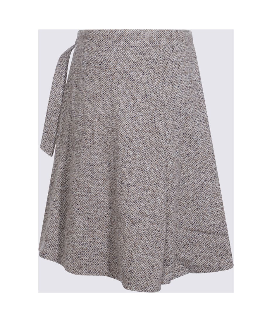 BRUNELLO CUCINELLI★GREY COTTON SKIRT Brunello Cucinelli Grey Cotton Skirt | italist