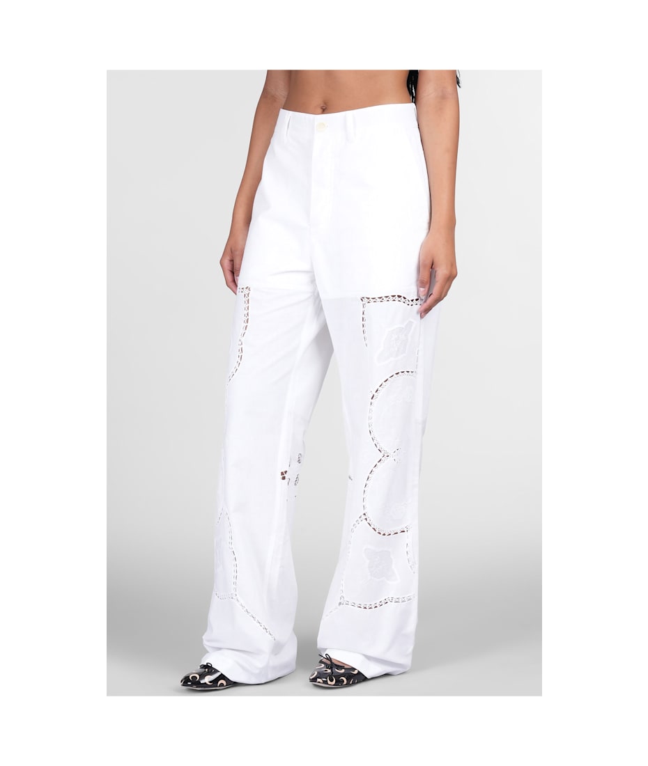 Marine Serre Pants In White Cotton | italist