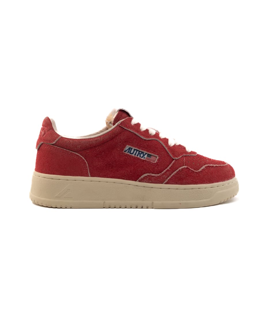 スニーカー AUTRY Men Sneakers Red ADLMMR03 Autry Medalist Niedrig Sneaker Mann Leder Weiß Red Casual