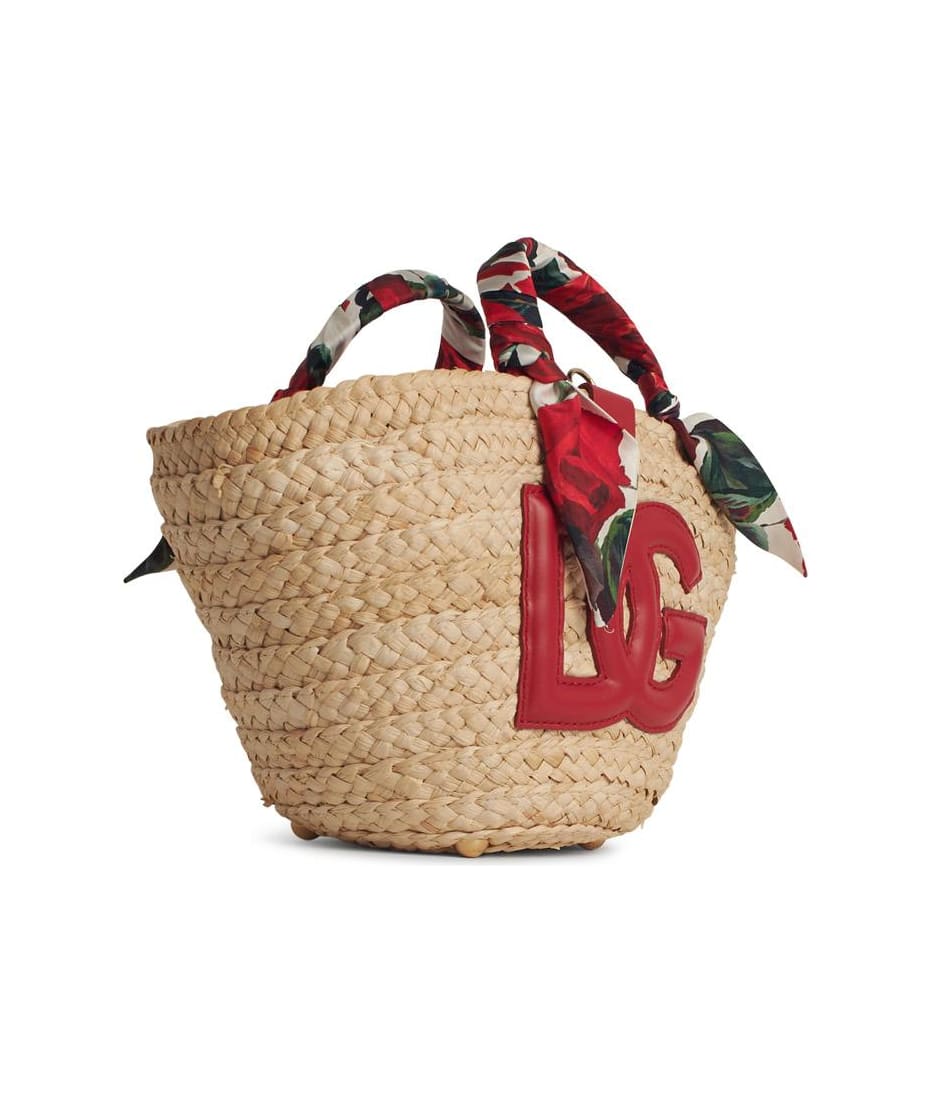 トートバッグ DOLCE&GABBANA rafia Red Corn Blend Sho Dolce & Gabbana 'rafia' Red Corn Blend Shopping Bag