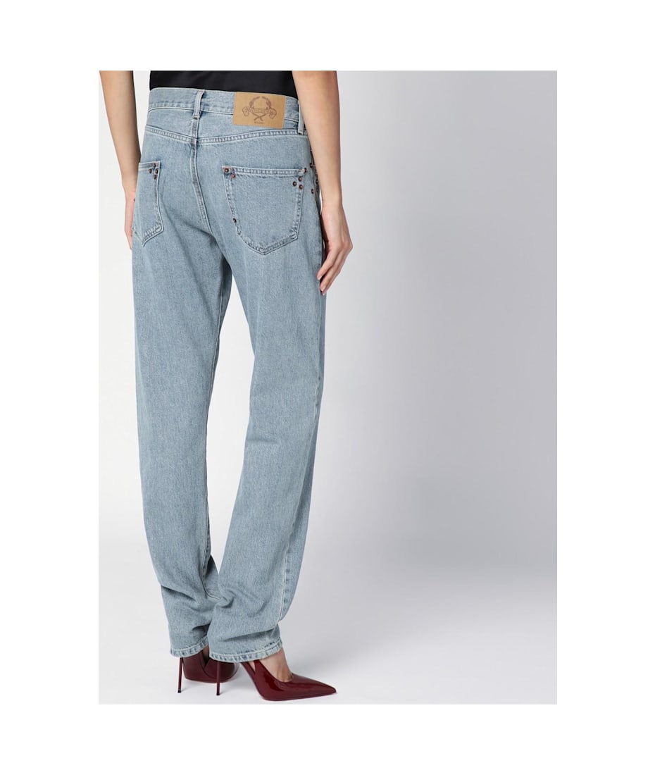 【関税＆送料込み】Moschino Light Denim Jeans With Rivets Moschino Light Blue Denim Jeans With Rivets | italist