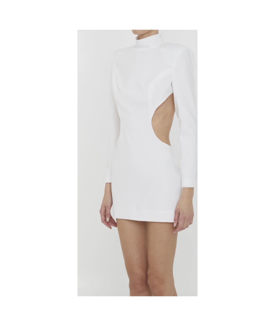 white christmas dresses Monot One Shoulder Circle Cut Out Mini Dress 2 / Black