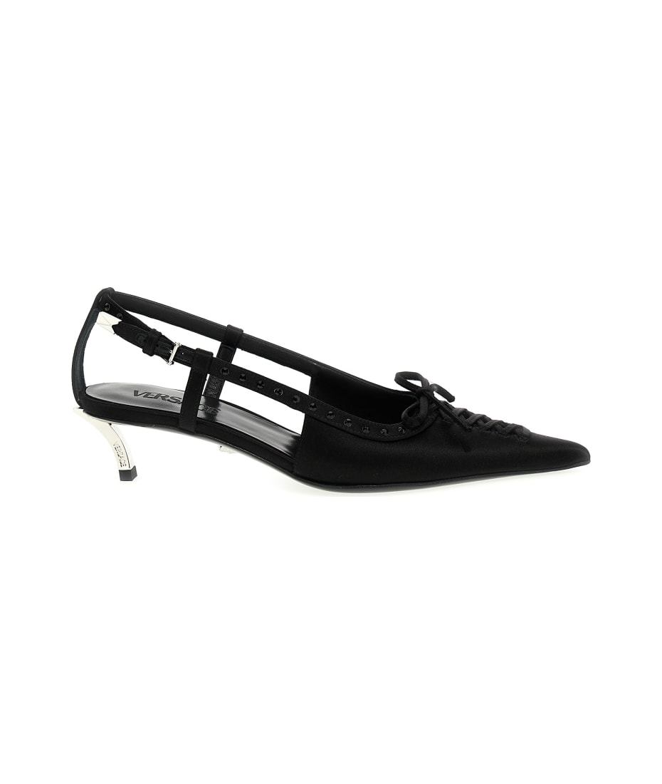パンプス VERSACE Satin rhinestone slingback Versace Satin Rhinestone Slingback | italist