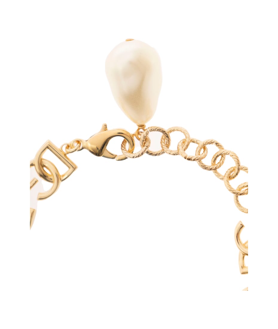 アクセサリー archive DOLCE&GABBANA DG LOGO bracelet Bracelet with DG logo and rhinestones in Silver for Women
