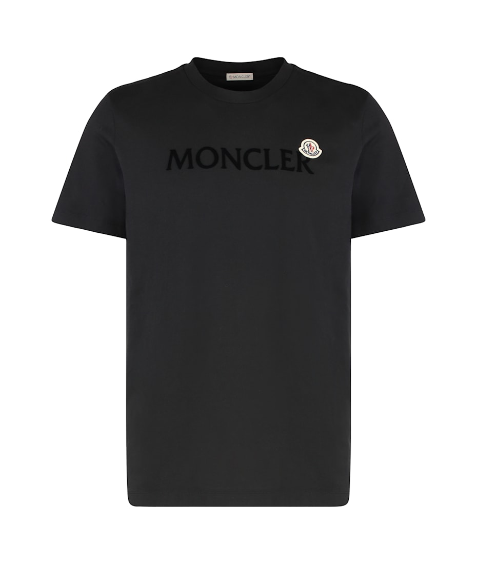 Tシャツ・カットソー Moncler Ribbed Neutrals Cotton T-Shirt With Embossed Logo Moncler Logo Cotton T-shirt | italist