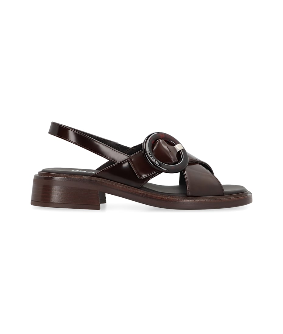 Prada Brushed Leather Sandals | italist