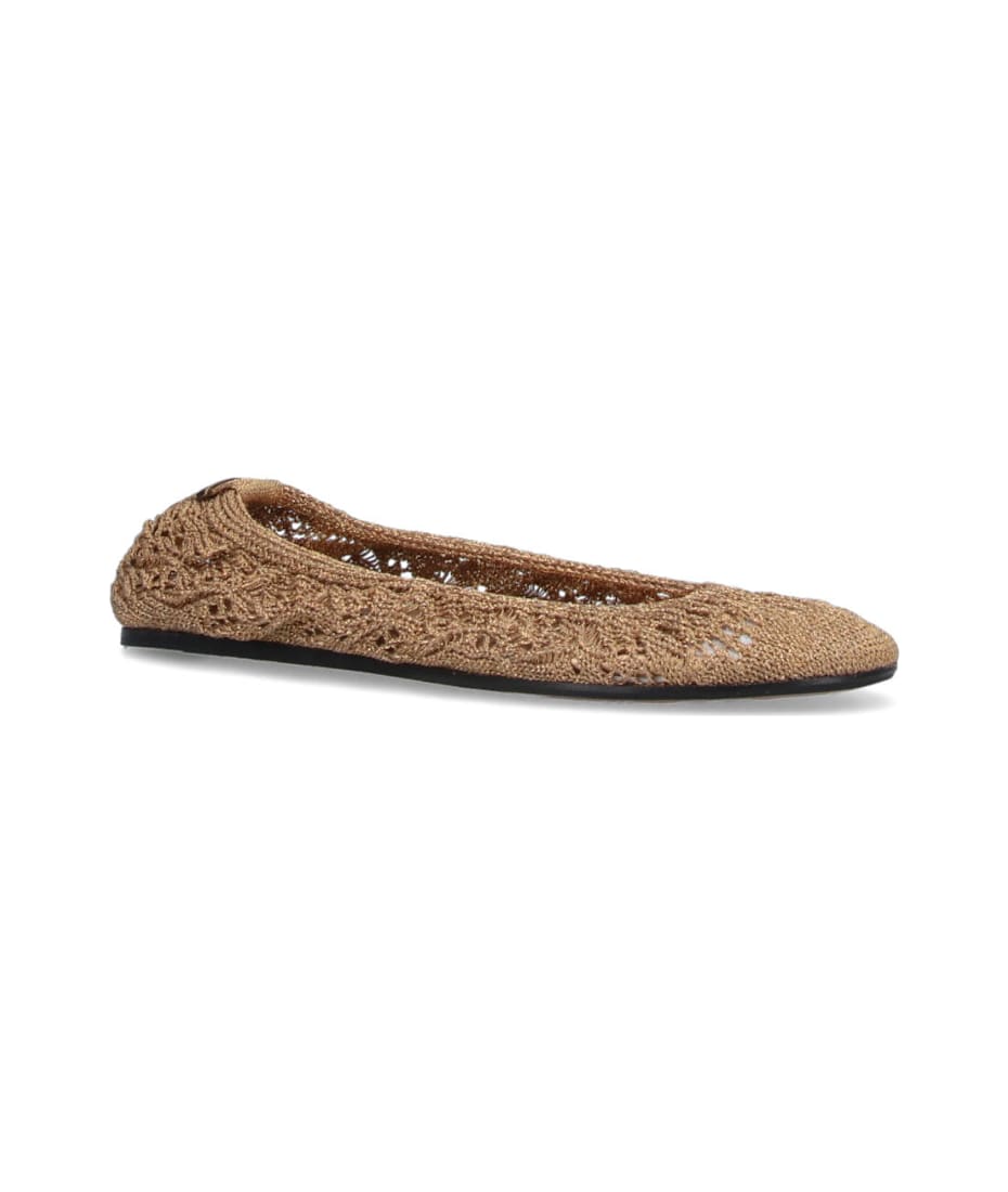 【送料&関税込】Isabel Marant belna Crochet Ballet Flats Belna crochet ballet flats in silver - Isabel Marant | Mytheresa