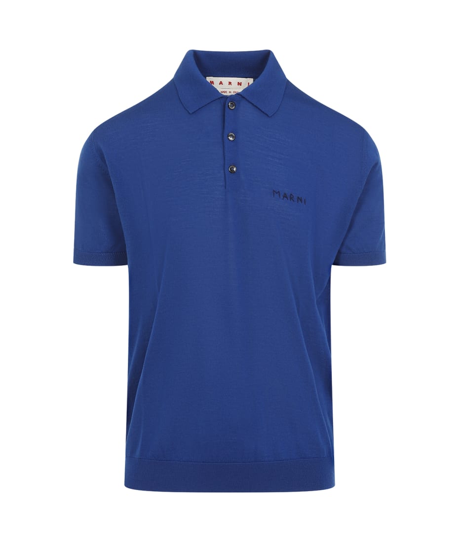 Tシャツ・カットソー MARNI Cerulean blue piquet polo shirt Marni Polo Neck | POMU0045QXUTC534STN99 | SVD USA