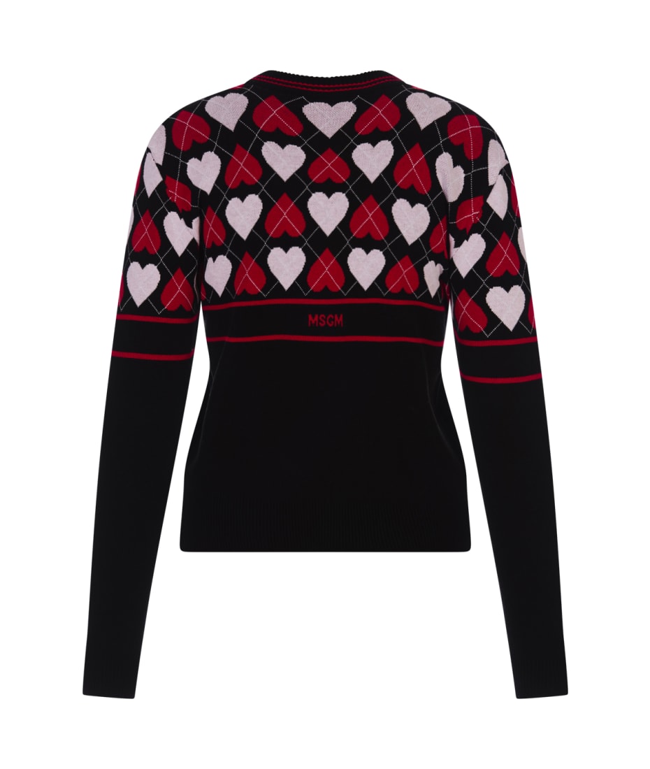 MSGM Heart Cut-out Turtleneck Sweater in Black