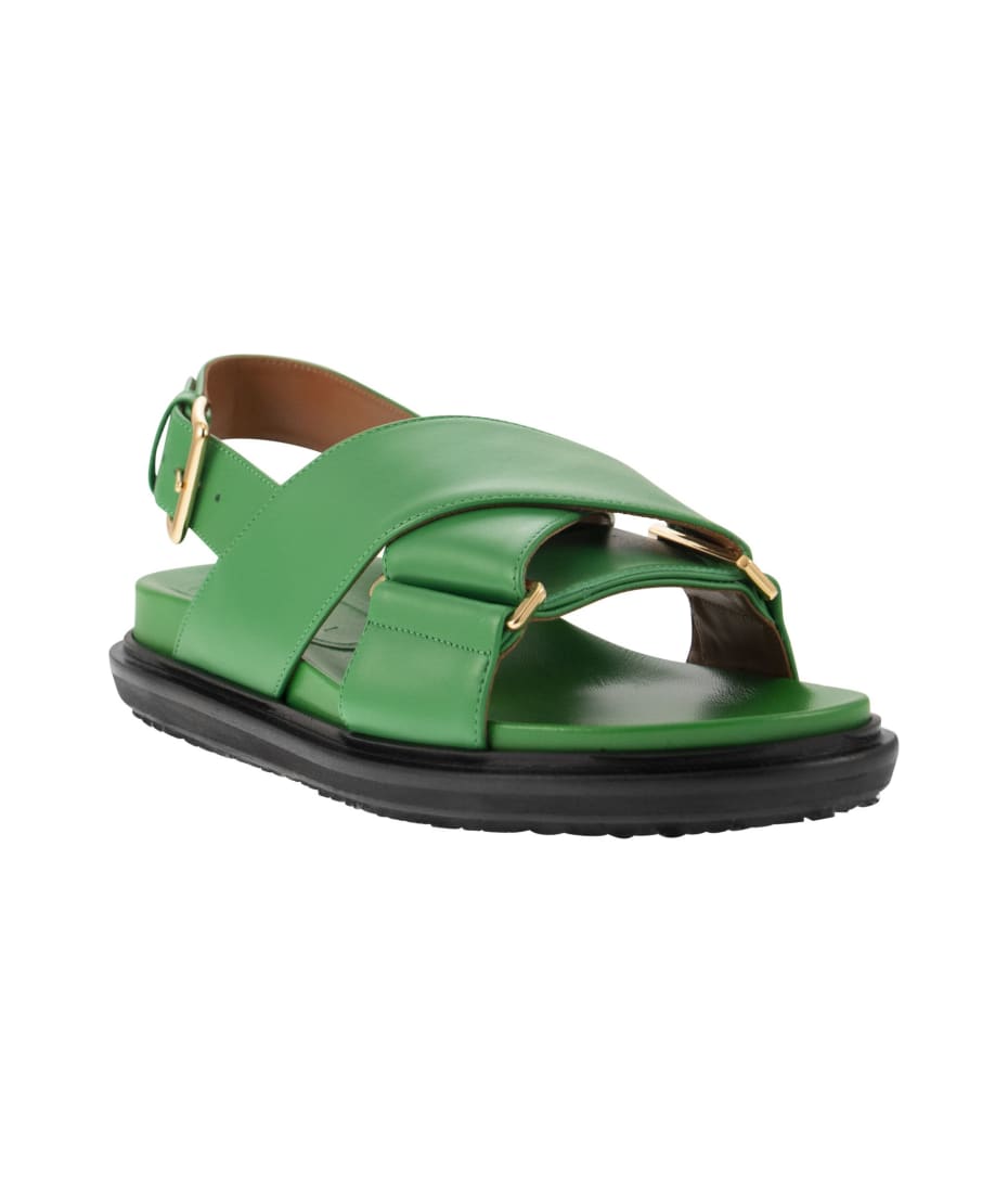 M&M エムアンドエム　SANDALS　GREEN　キムタク Woven Bubble Slide in Gummy Green Vegan Leather