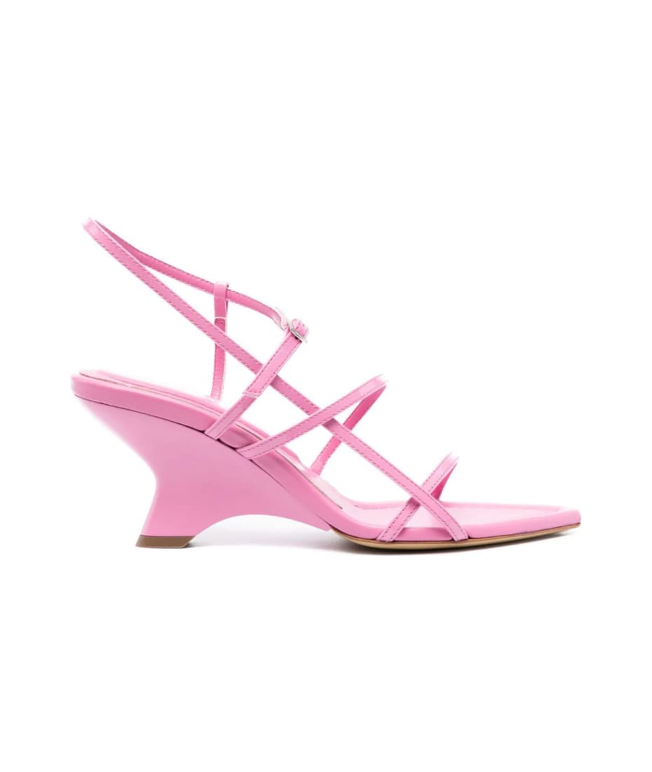 GIABORGHINI PINK レザー 26 サンダル Gia 26 leather sandals in pink - Gia Borghini | Mytheresa