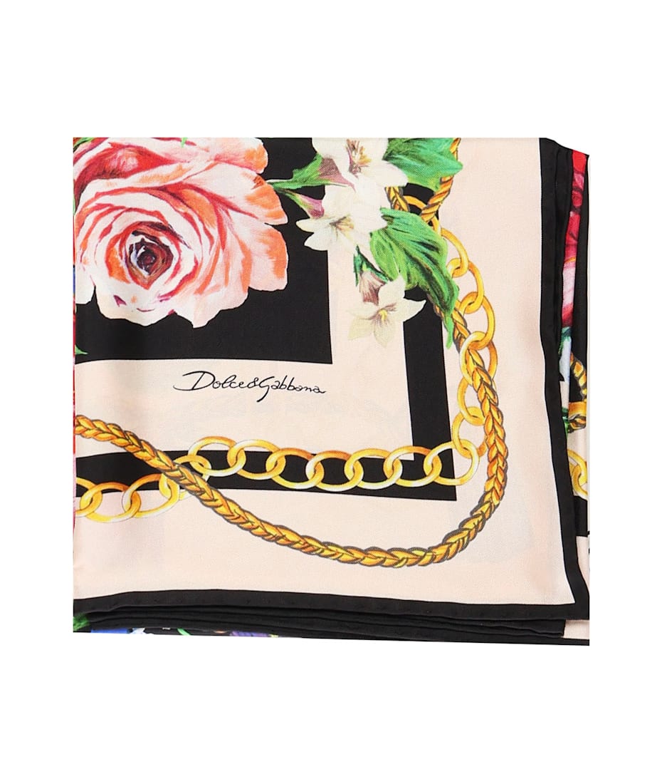 【関税＆送料込み】Dolce & Gabbana Twill Scarf With Print Printed silk twill scarf in multicoloured - Dolce Gabbana