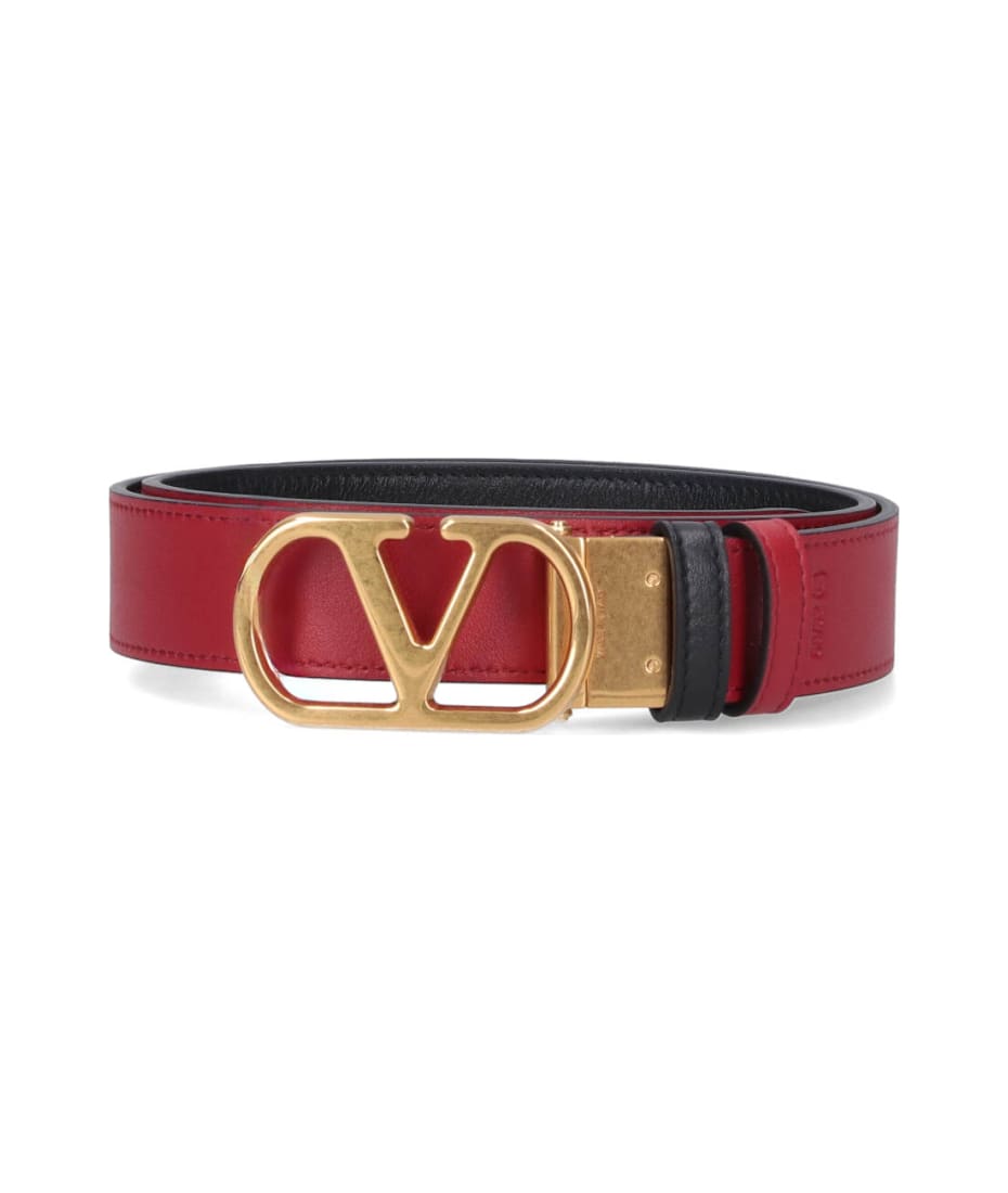 ベルト Valentino Garavani VLOGO SIGNATURE BELT Valentino Garavani Reversible Vlogo Signature Belt In Glossy