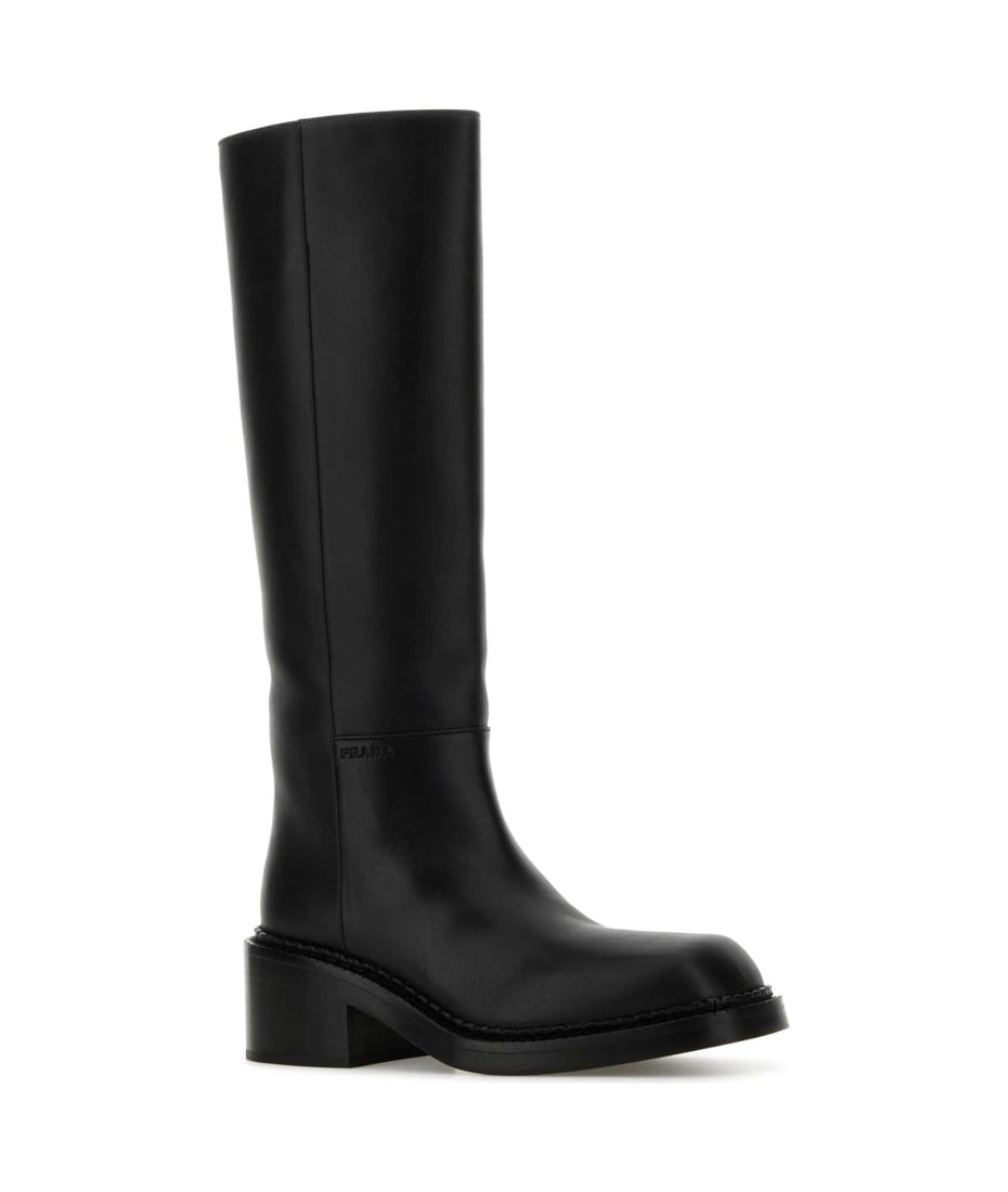 Prada Black Leather Boots | italist