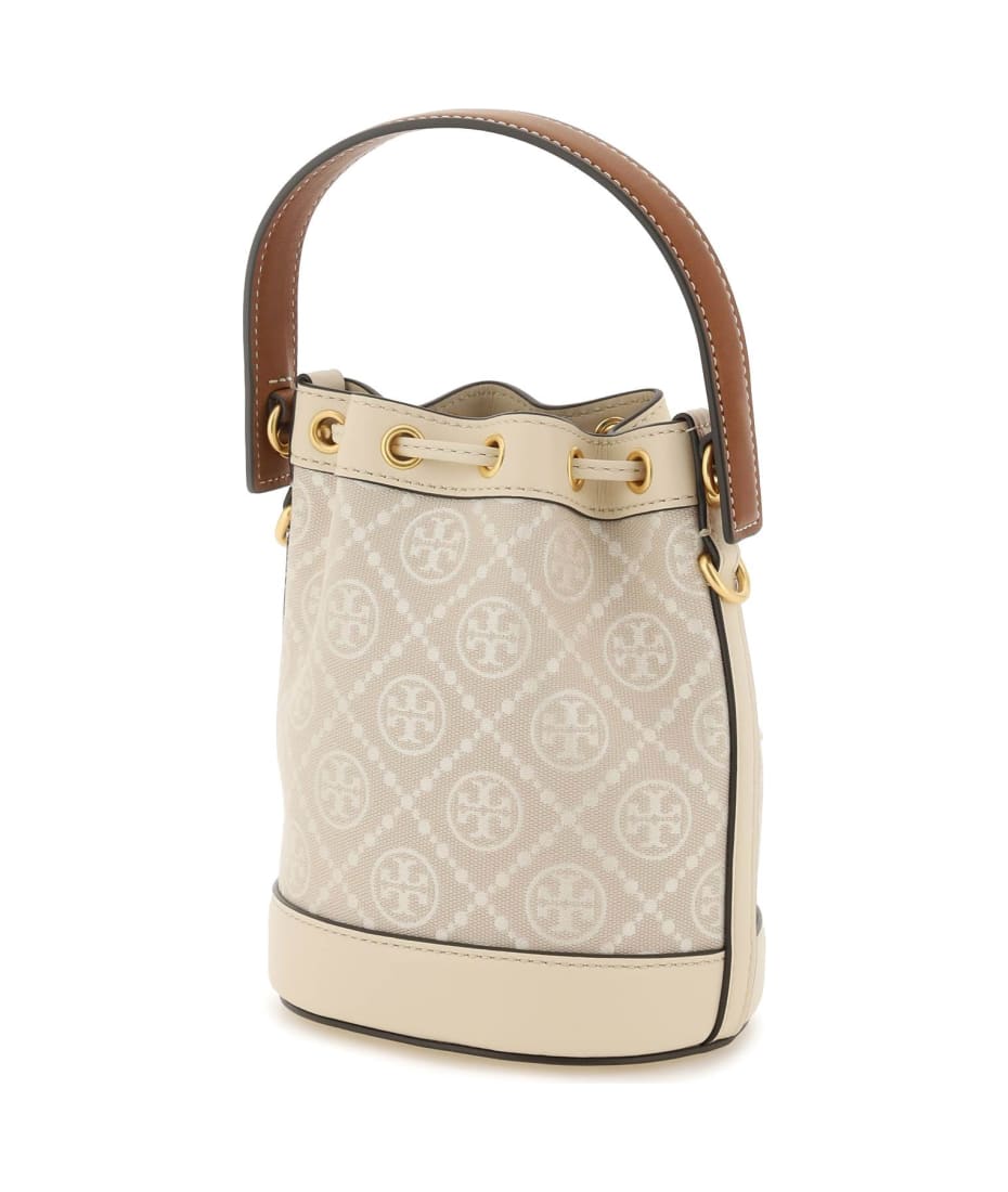 ショルダーバッグ・ポシェット [Tory Burch] T Monogram Mini Bucket Bag - IVORY Tory Burch T Monogram Mini Bucket Bag | italist