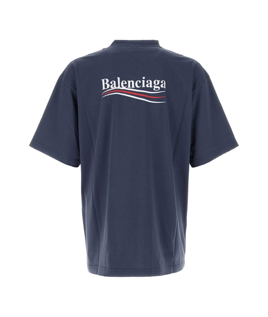 Balenciaga Navy Blue Cotton Oversize T-shirt italist, ALWAYS