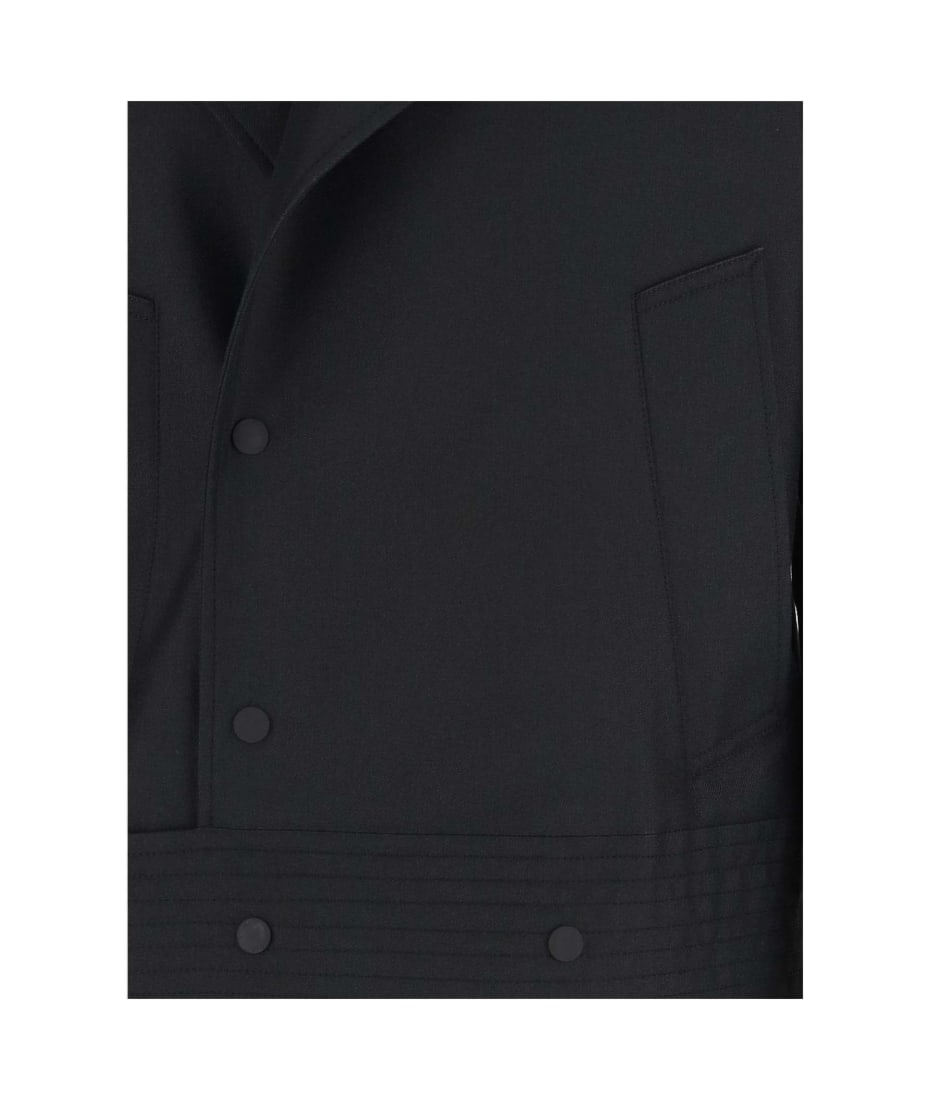 Burberry Silk Blend Trench Jacket - Black