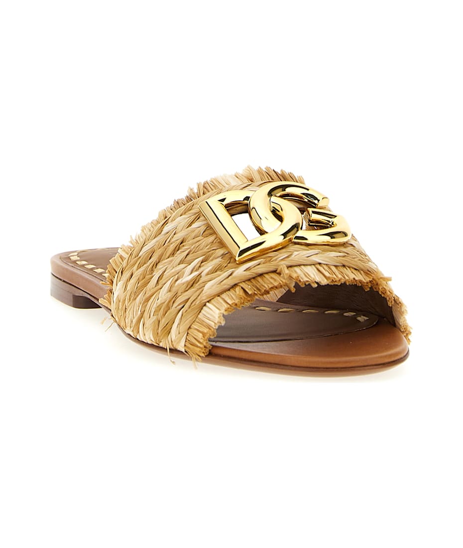 Dolce & Gabbana Raffia Braid Slides | italist