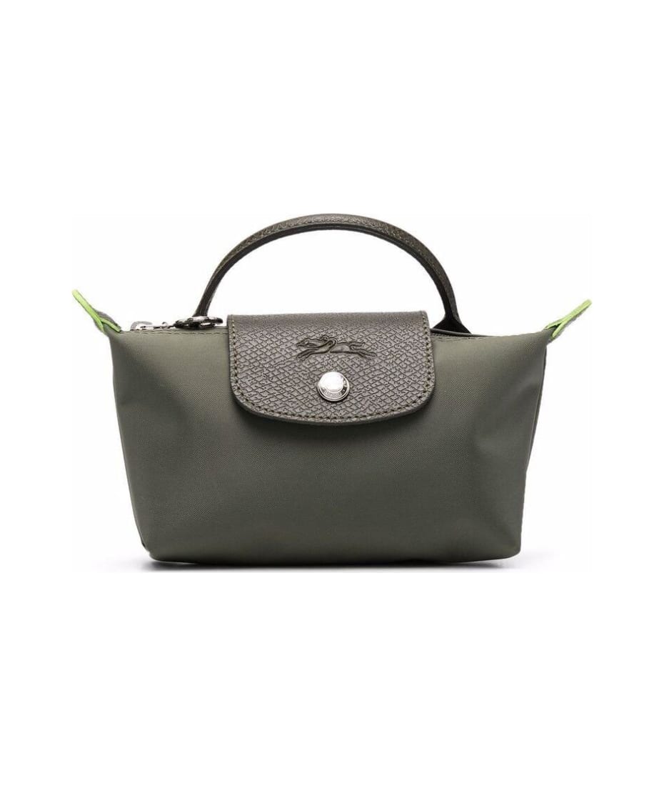 トートバッグ Longchamp FW25 POCHETTE CON MANICO LE PLIAGE (34175 919P66) Le Pliage Original Pouch with handle Navy - Recycled canvas