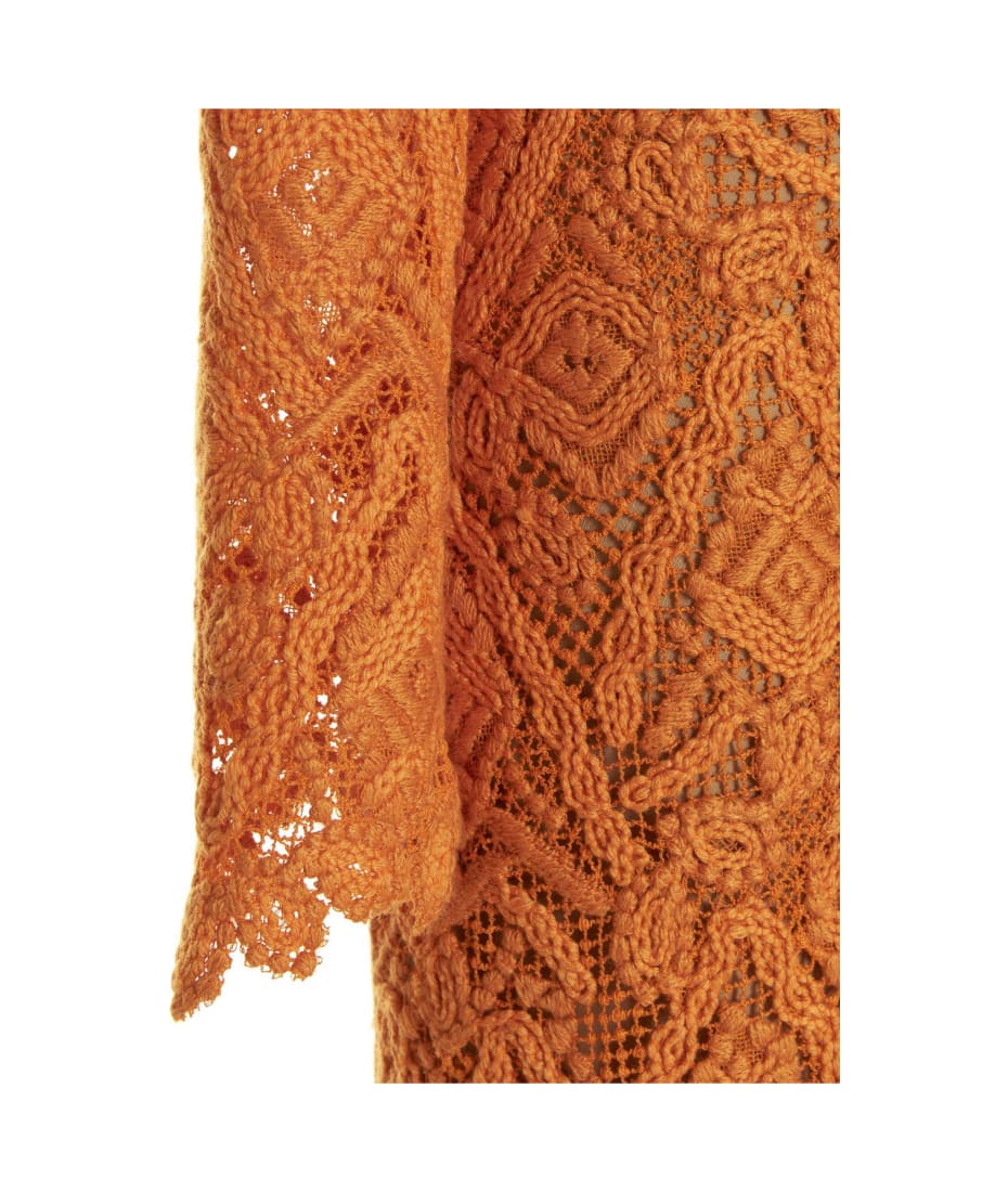 ワンピース ERMANNO SCERVINO Macrame lace dress Orange D412Q322FWR Ermanno Scervino Orange Macram lace dress for Women Online