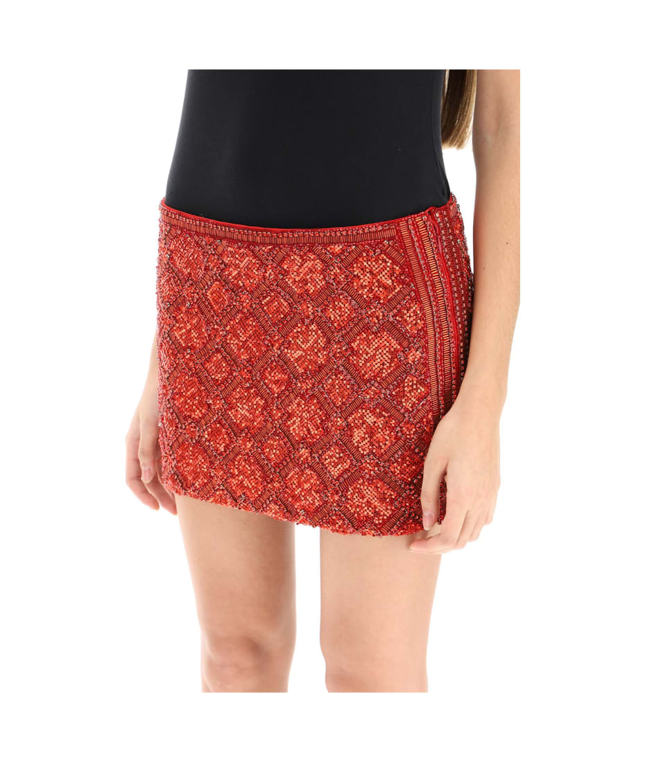 retrofete Embroidered Mini Skirt