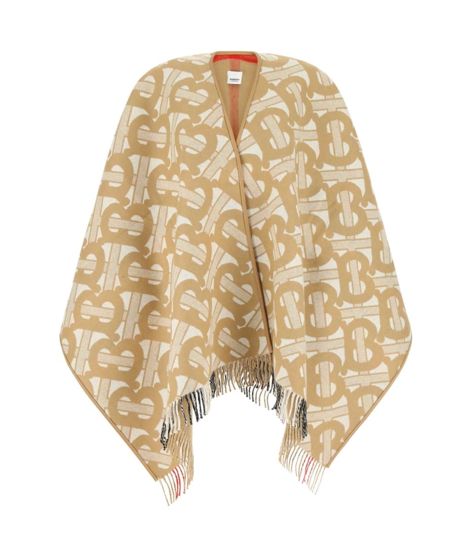 【関税&送料込】Burberry Embroidered Wool Blend Cape Burberry Embroidered Wool Blend Cape | italist