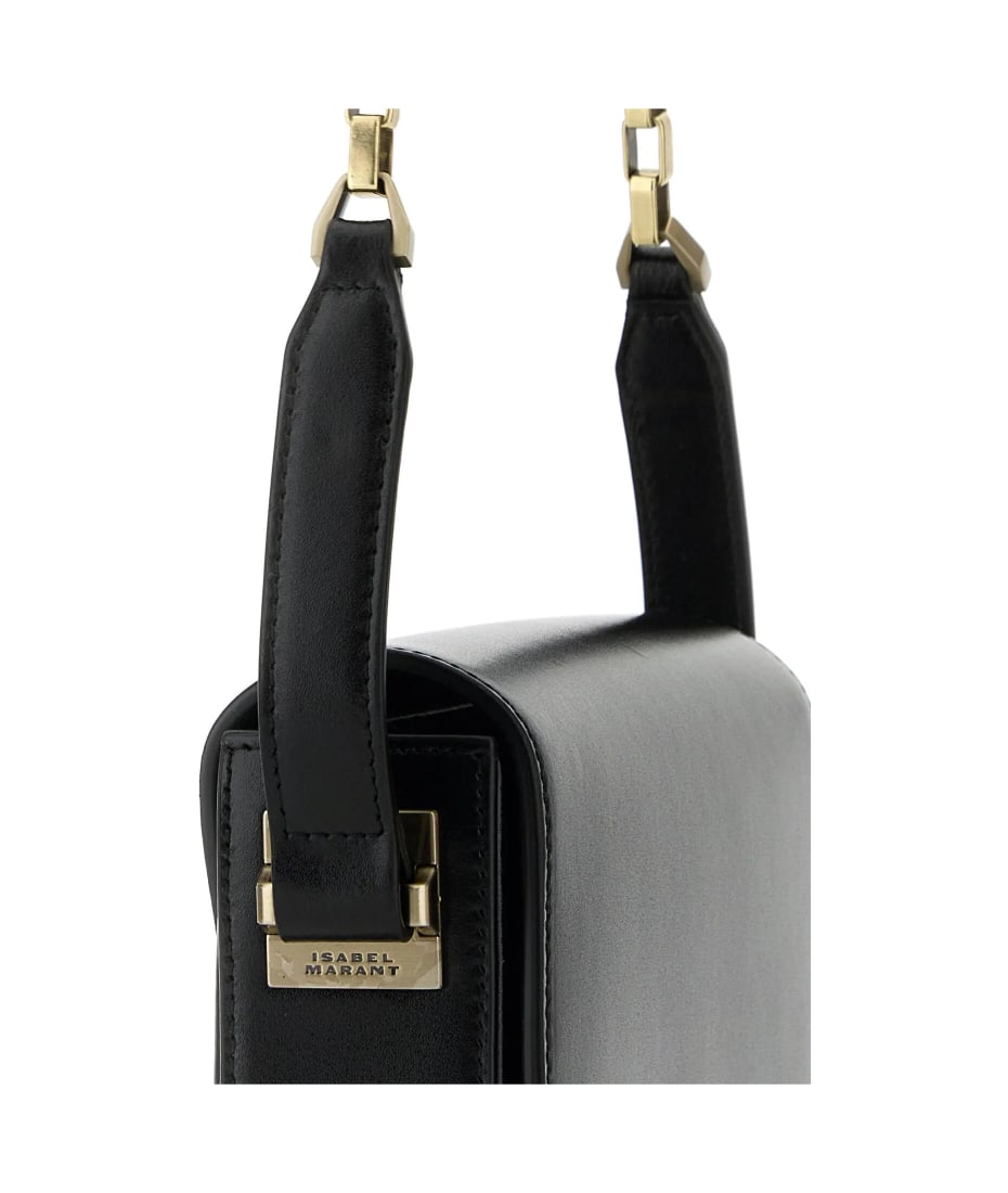 ISABEL MARANT ブラックレザー Lizza ショルダーバッグ Isabel Marant Black Leather Small Lizza Crossbody Bag
