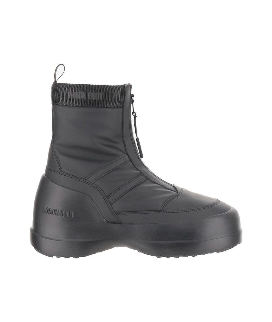 MOON BOOT ルナロコフリントスリッホンフツ 80D2480050 N001 Moon Boot Luna logo-print Boots | Black | FARFETCH