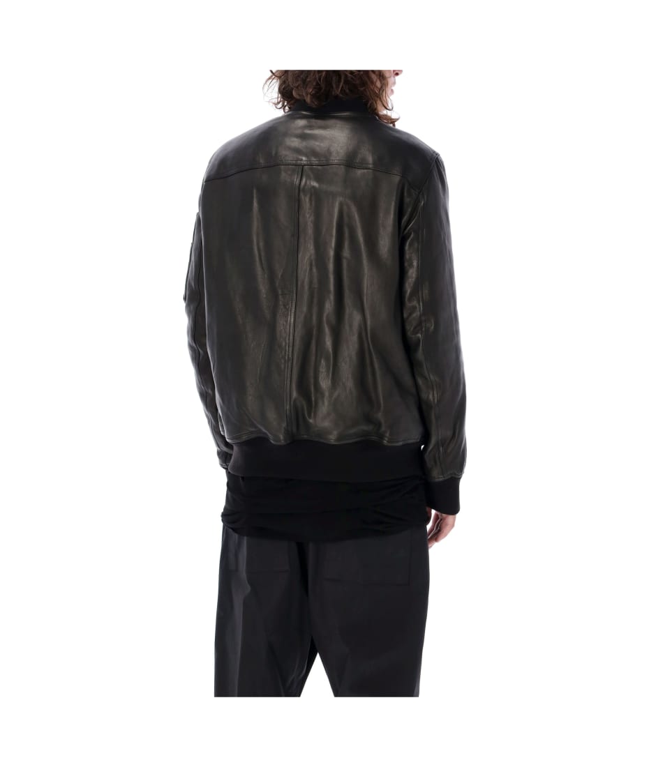 ジャケット・アウター Rick Owens classic flight leather jacket RICK OWENS Classic Flight Oversized Webbing-Trimmed
