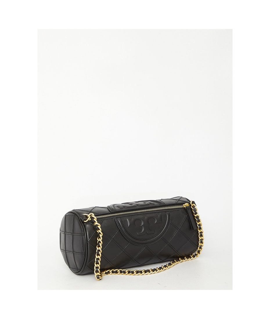 Fleming Soft Barrel Bag - Tory Burch - Leather - Black