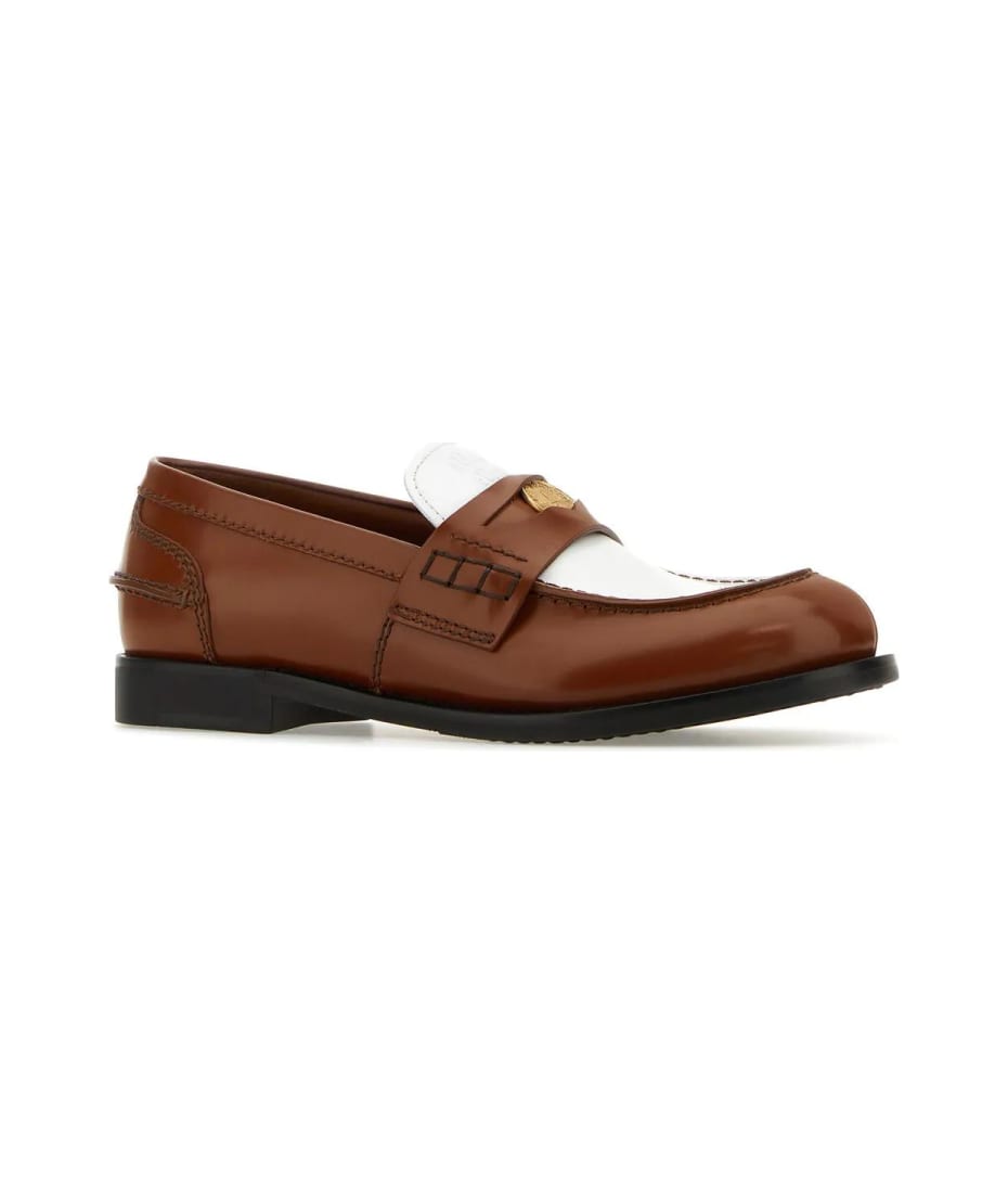 51M &MベージュM✖️2 Miu Miu Two-tone Leather Loafers | italist