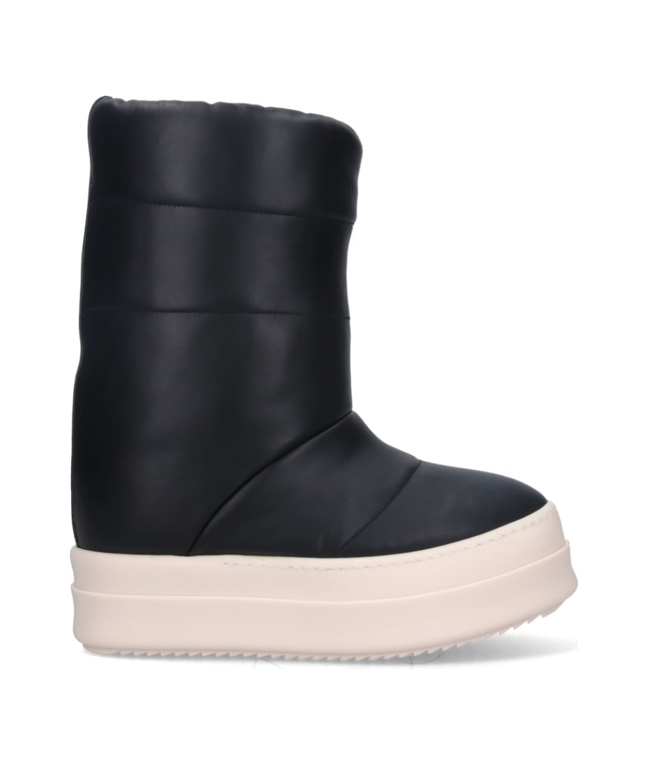 Rick Owens Men's Jumbo Megalace Leather Puffer Boots
