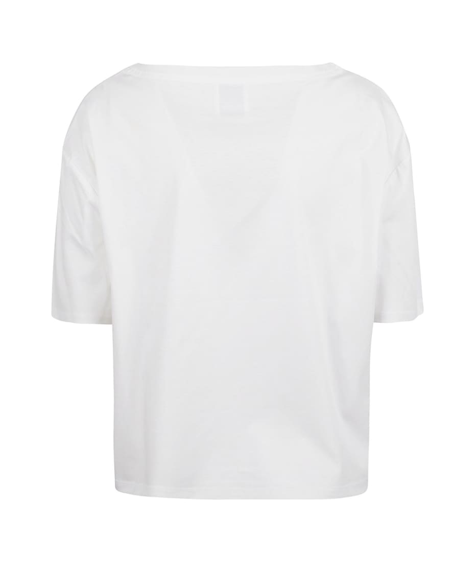 Allude Cropped T-shirt - Balloon Sleeve V-Neck Long Sleeve T-Shirts