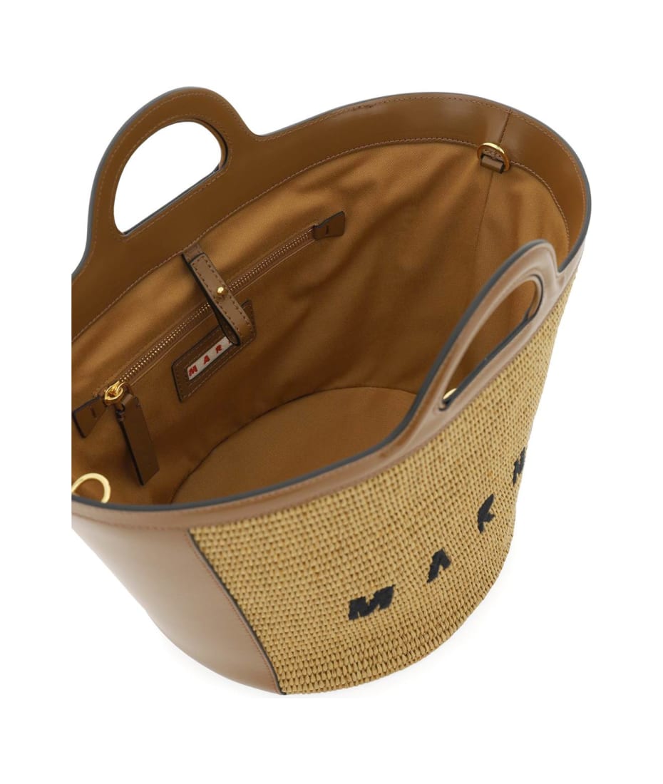 【関税＆送料込み】Marni Brown Leather Blend Micro Tropical Marni Brown Leather Blend Tropical Bag | italist