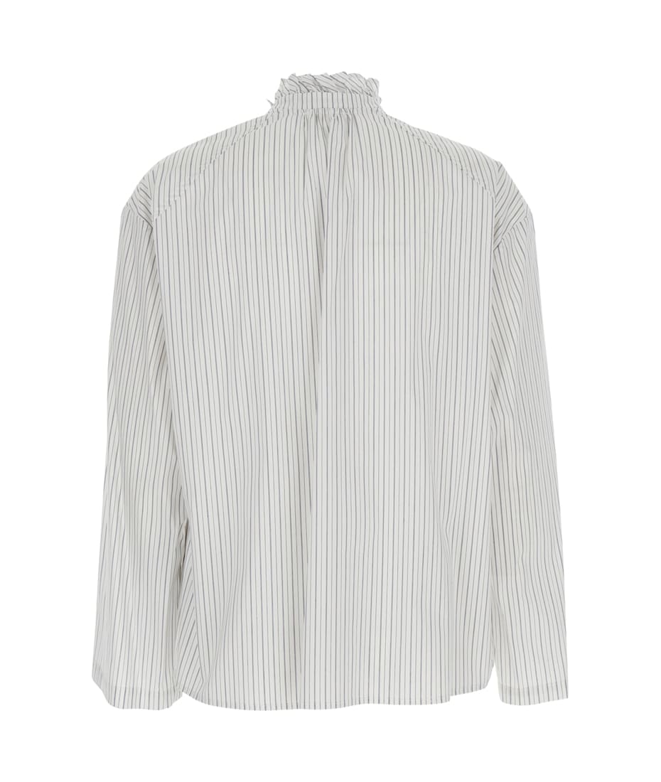 その他 seri SEMICOUTURE 'fabrizia' White Shirt With Stripe Motif And