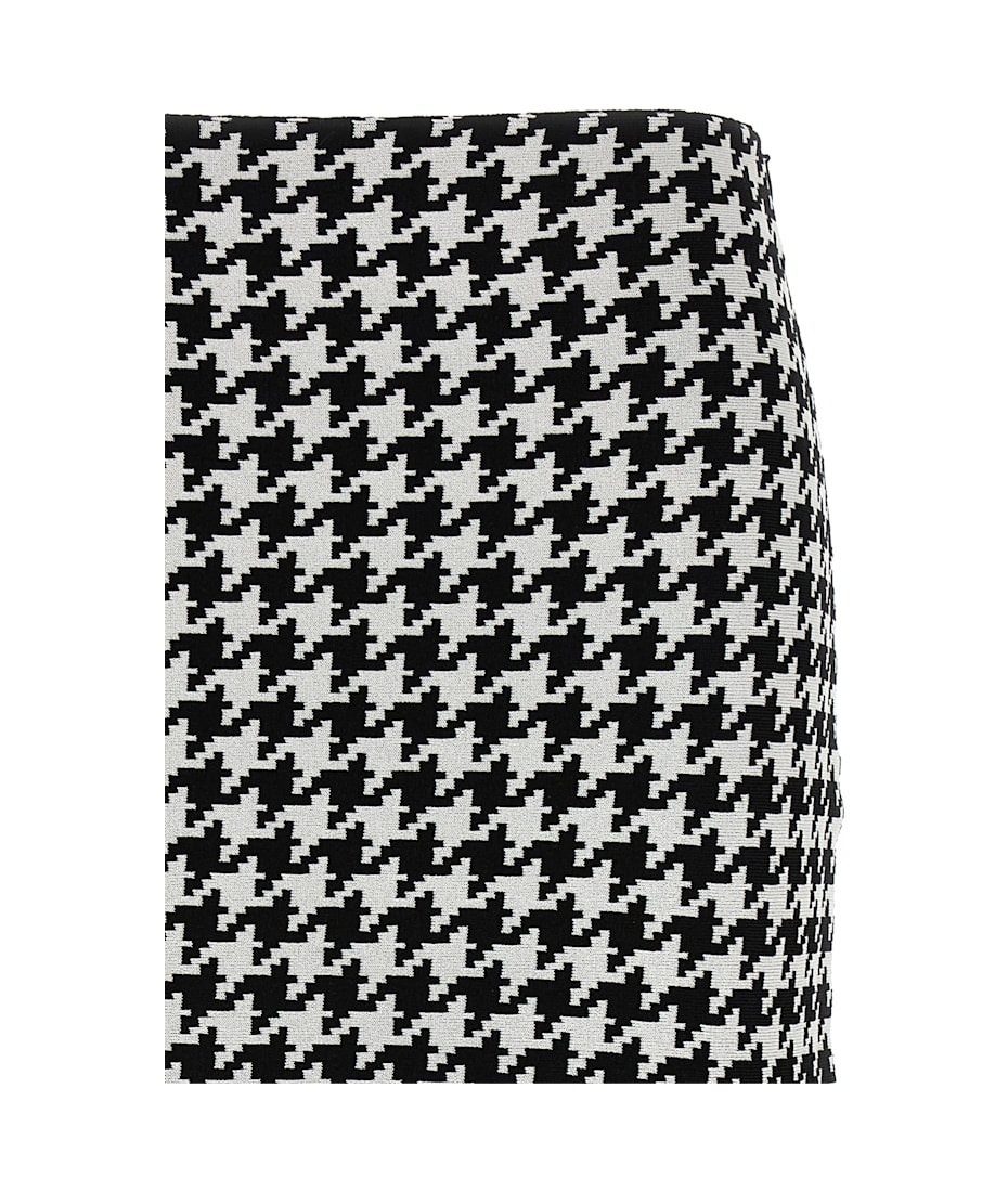 スカート MCQUEEN Houndstooth skirt Black & White Alexander McQueen Fall/Winter 2009 Silk