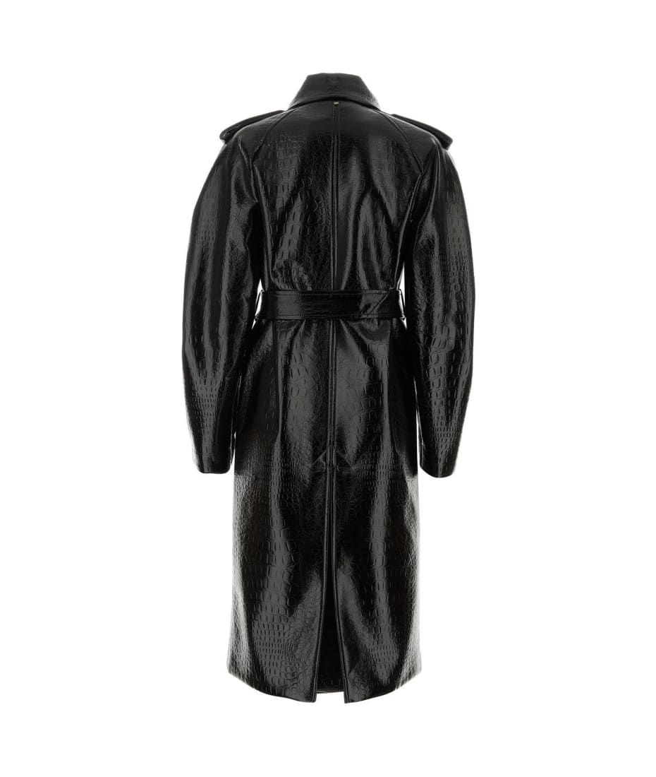 【関税&送料込】Sportmax Black Synthetic Leather Faggi Coat Max Mara Black Synthetic Leather Faggi Coat FW23 – LOZURI®