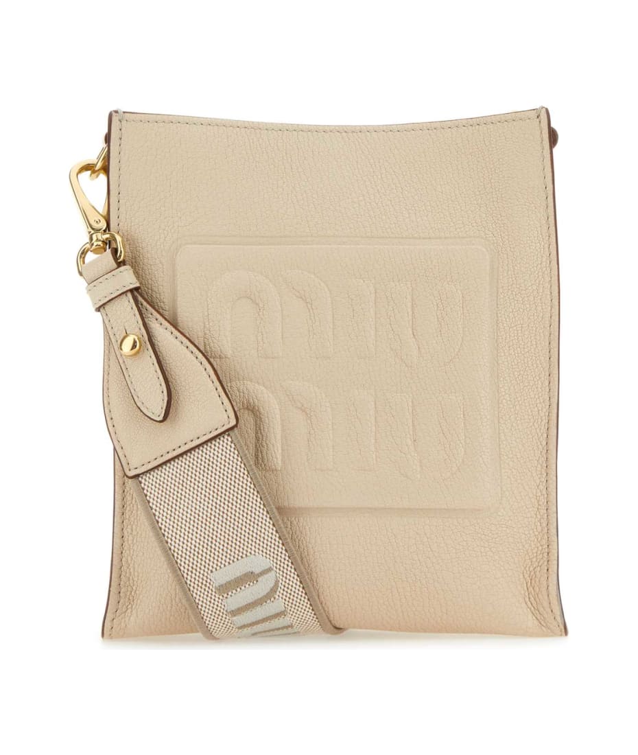 Miu Miu Sand Leather Crossbody Bag - LINO