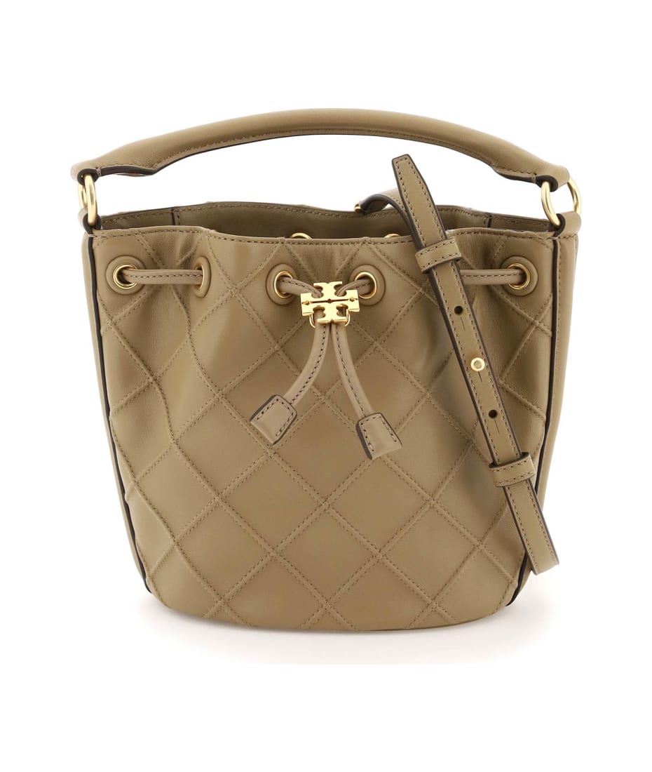 Drawstring Diamond Quilted Bucket Bag