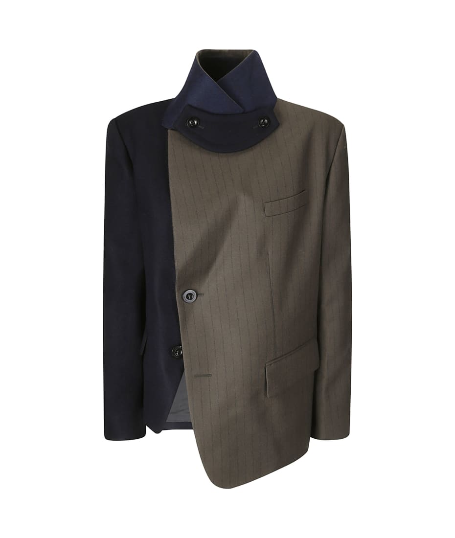 Sacai Chalk Stripe X Wool Melton Jacket | italist