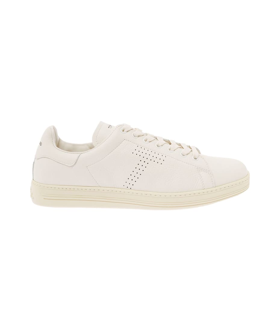 White Worrick Low-top Sneakers In Leather With Punch-hole Monogram Logo Tom  Ford Man | italist, ALWAYS LIKE A SALE