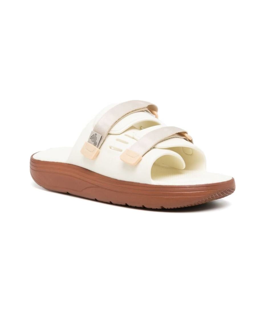 SUICOKE urich White Sandals With Velcro Fastening And Embossed