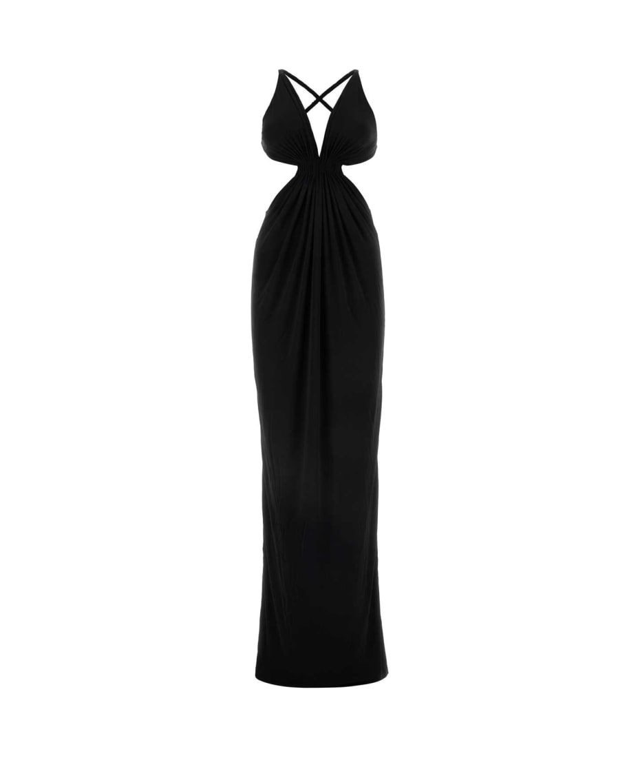 【送料&関税込】Saint Laurent Black Crepe Long Dress Saint Laurent Black Crepe Long Dress | italist