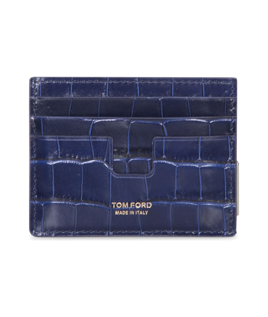 Tom Ford Blue Crocodile Card Holder | italist