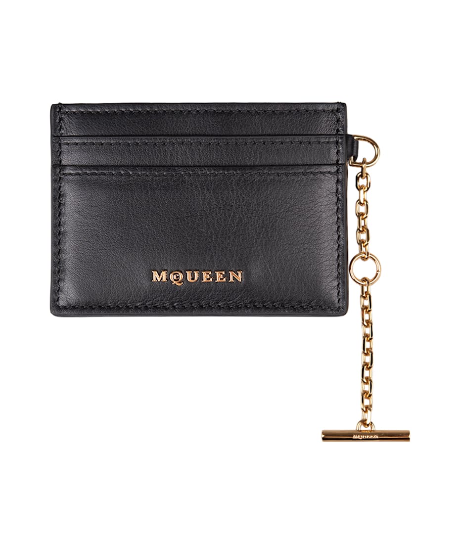 カードケース・名刺入れ ALEXANDER MCQUEEN SLING LEATHER CARD CASE Women's McQueen Sling Card Holder in Black | McQueen US