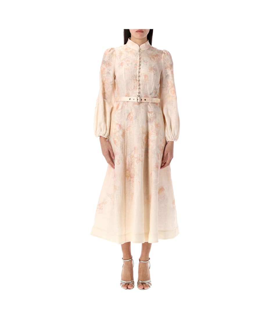 ワンピース Zimmermann CRUSH BUTTONED MIDI DRESS Zimmermann Crush Buttoned Midi Dress | italist