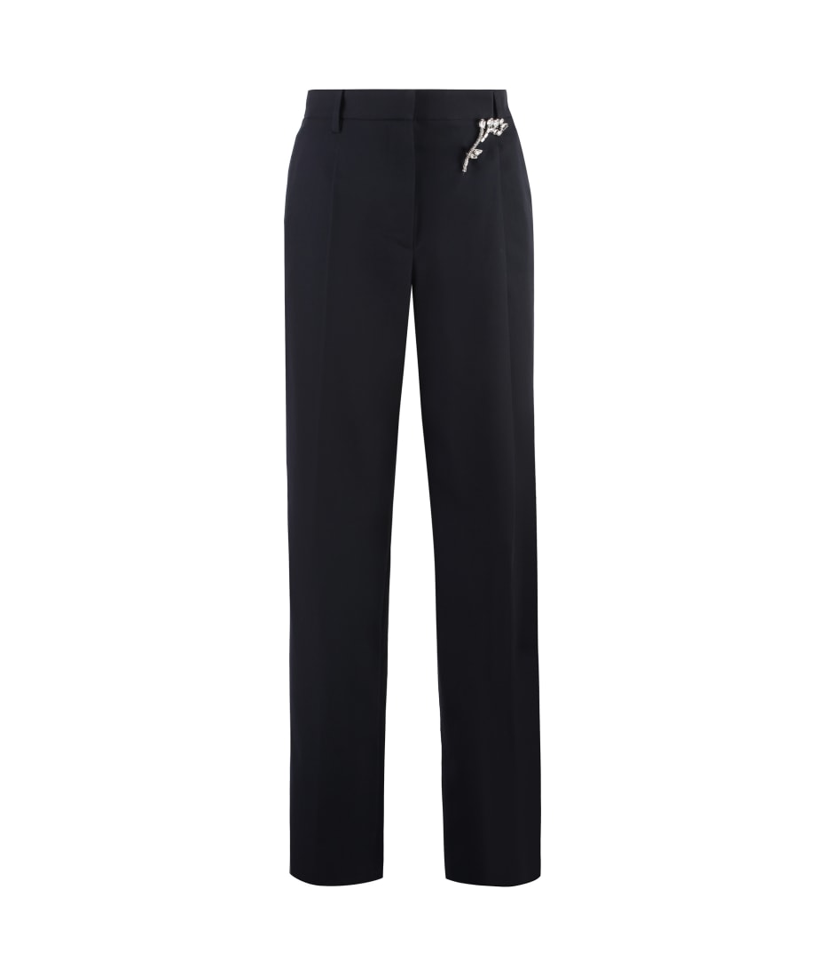 パンツ Prada Cropped Trousers In Wool Gabardine Prada Wool Gabardine Trousers | italist